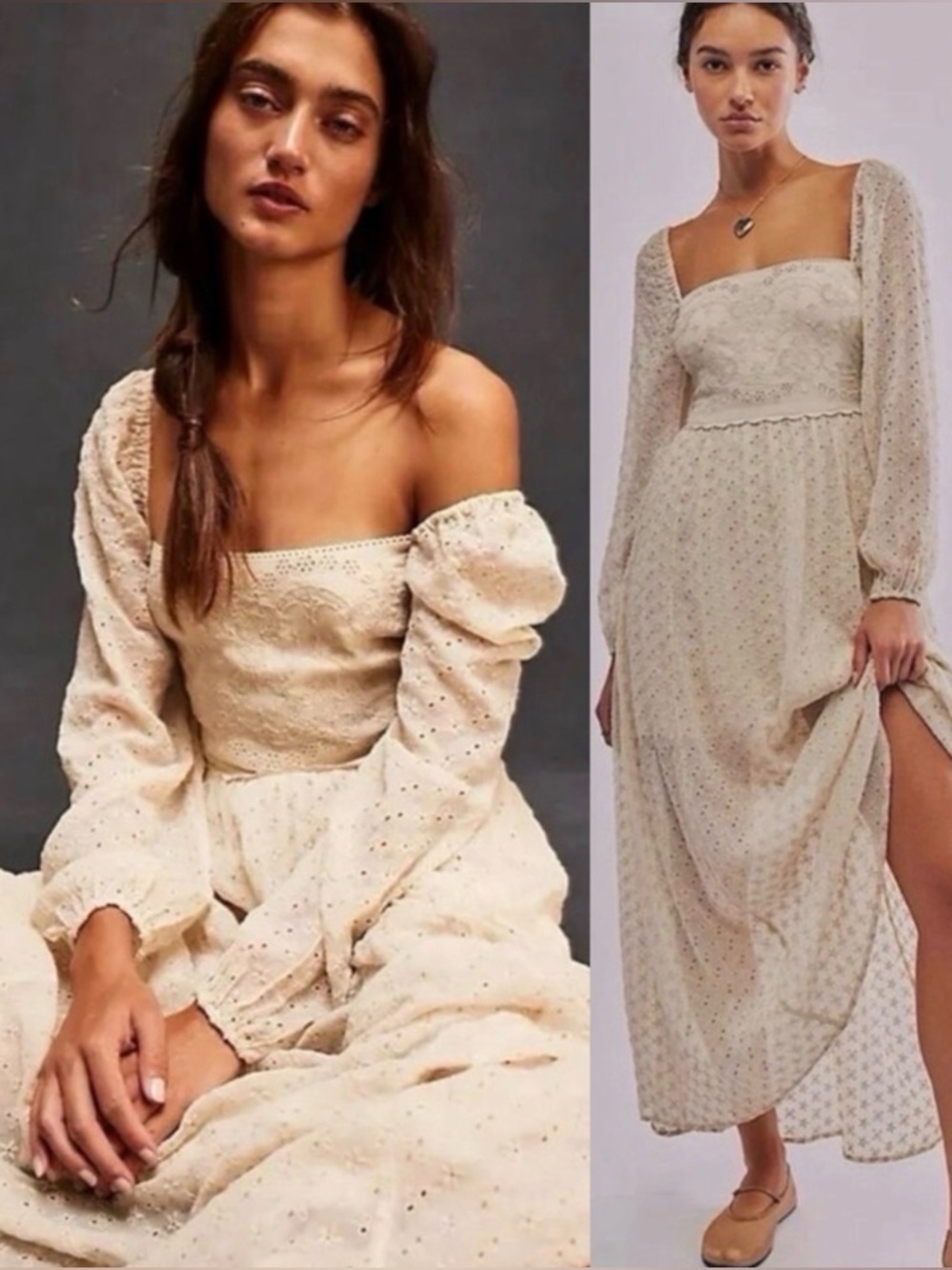 Free People Cream Maxi Dress